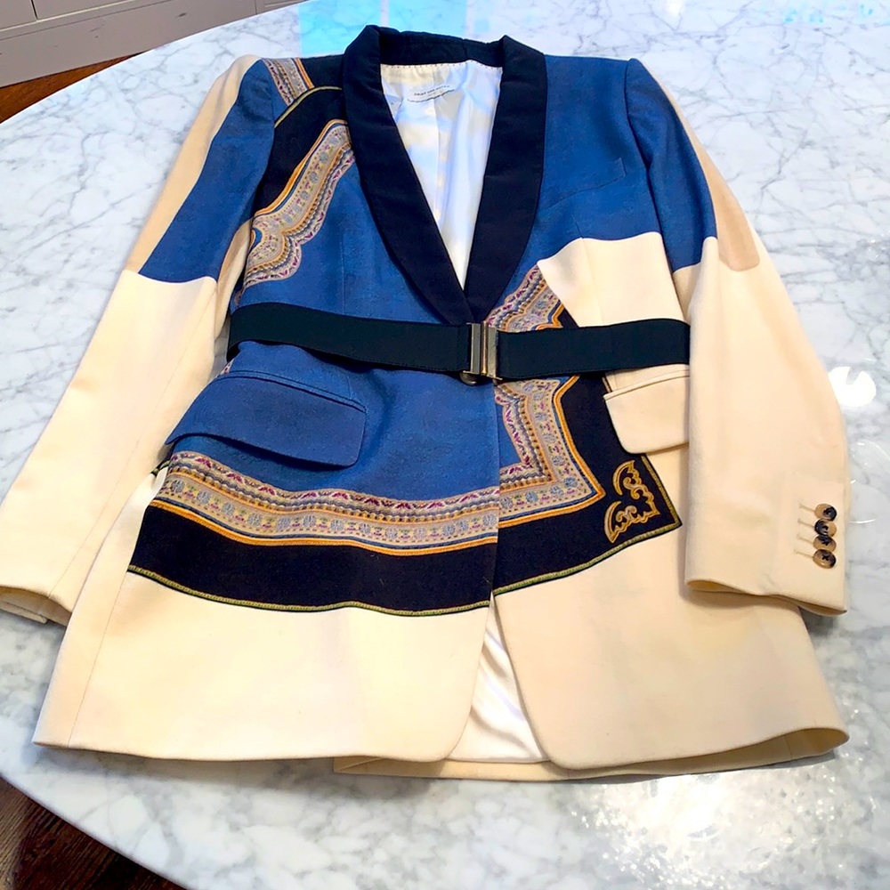 Dries van Noten belted color block blazer
